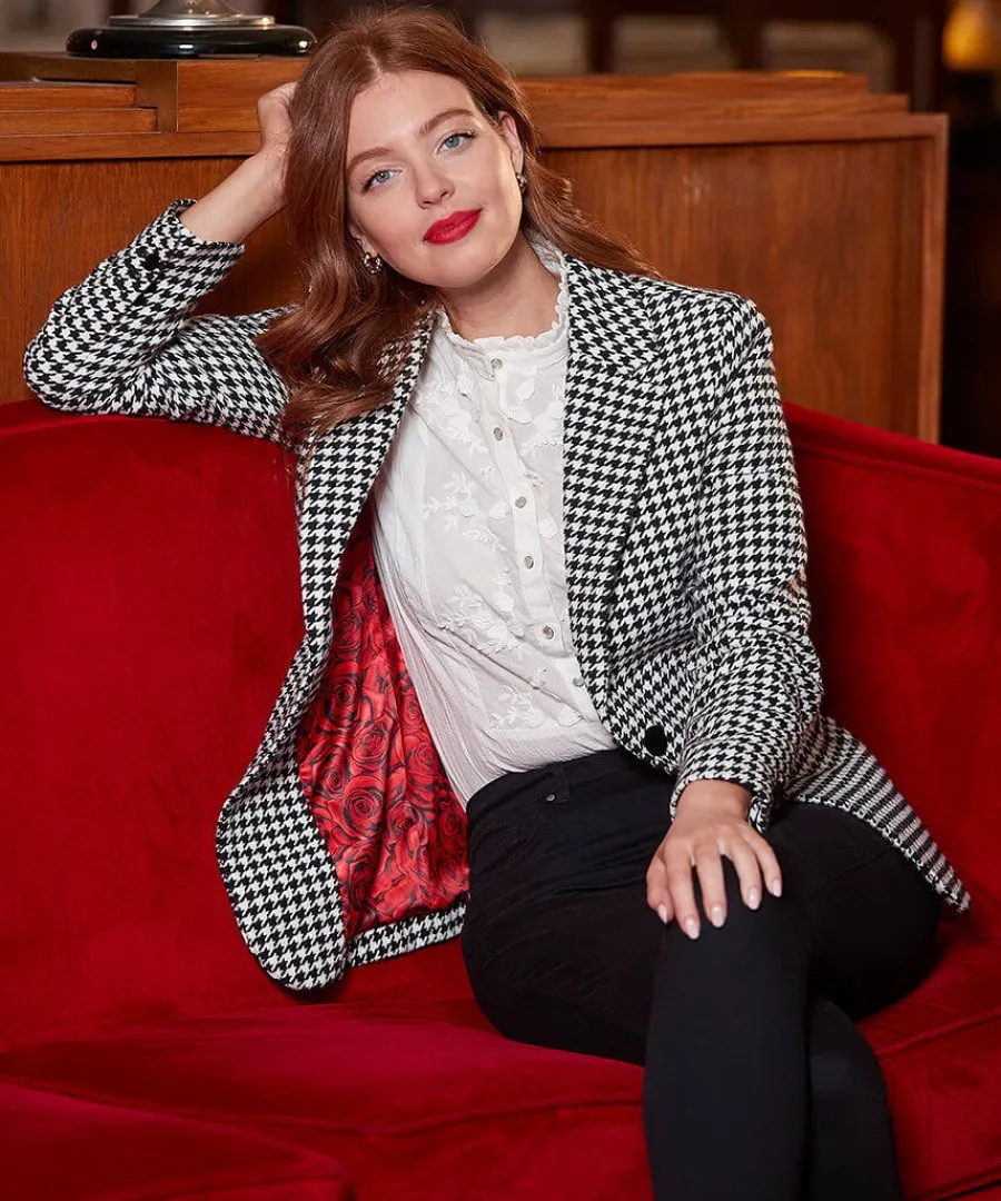 daring_dogstooth_jacket_1.webp New Joe Browns Daring Dogstooth Jacket Black/White