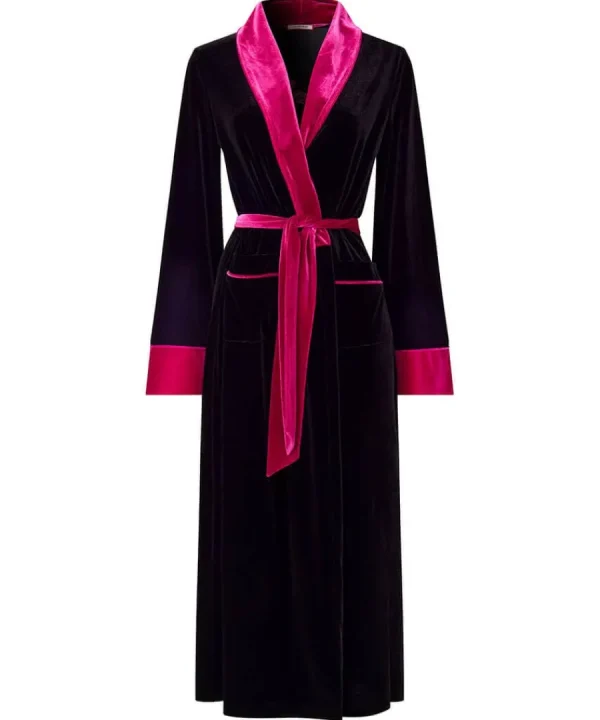 Clearance Joe Browns Daring Dragon Embroidered Velour Dressing Gown Black