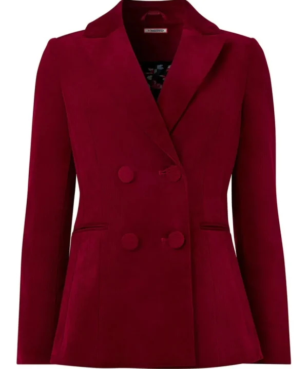 Shop Joe Browns Double Breasted Cord Jacket Berry