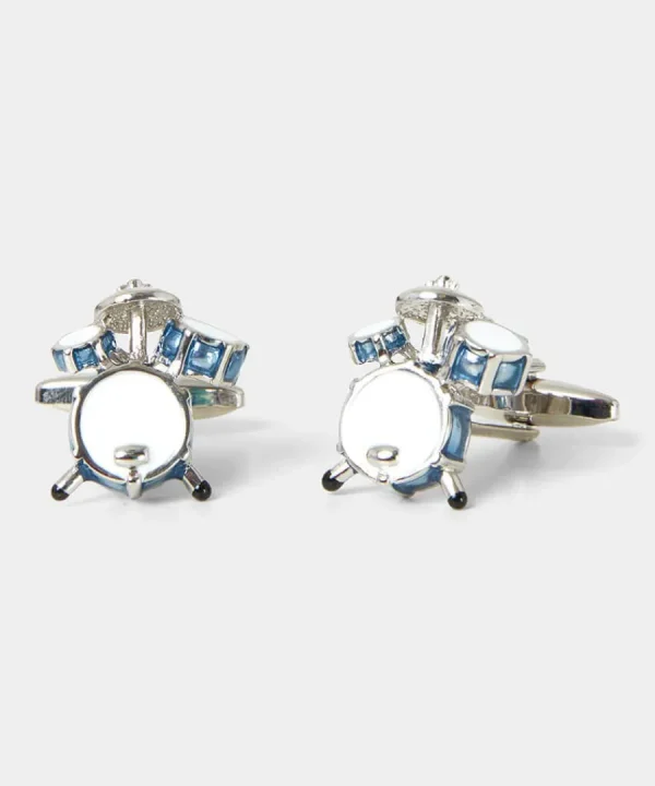 Cheap Joe Browns Drumkit Cufflinks Blue Multi