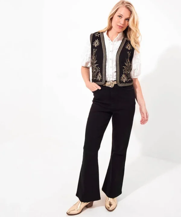 Shop Joe Browns Enchanting Embroidered Waistcoat Black