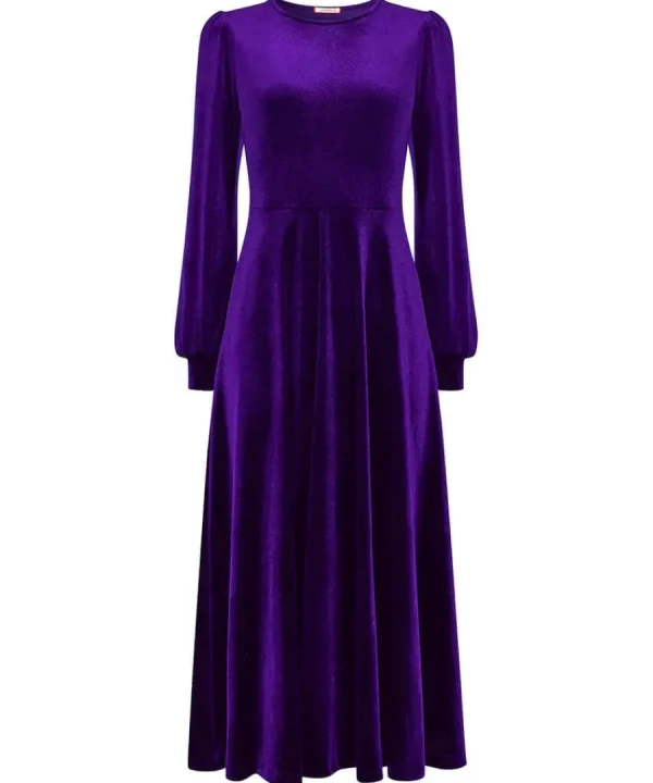 Online Joe Browns Etta Velour Dress Purple / Teal