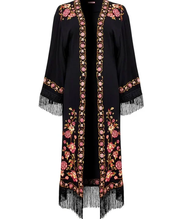 Cheap Joe Browns Exquisite Embroidered Kimono Black