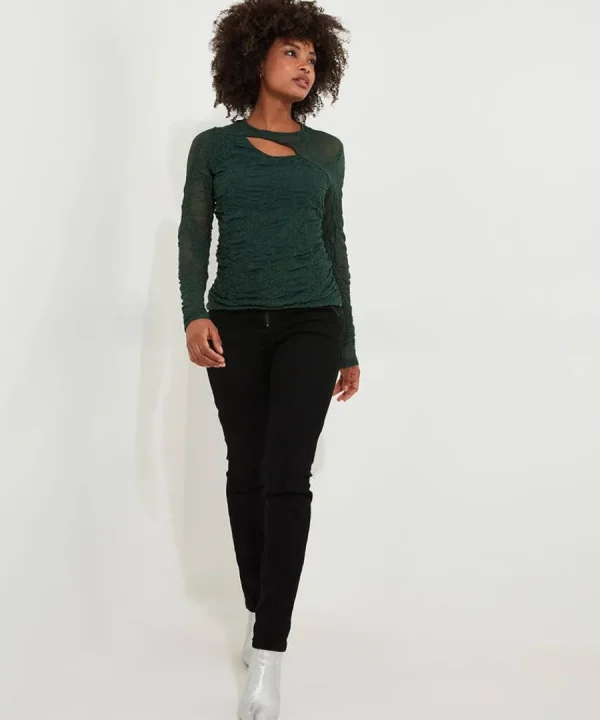 Cheap Joe Browns Fabulous Cut Out Detail Top Forest Green