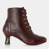 Outlet Joe Browns Fenchurch Leather Ankle Boots Burgundy