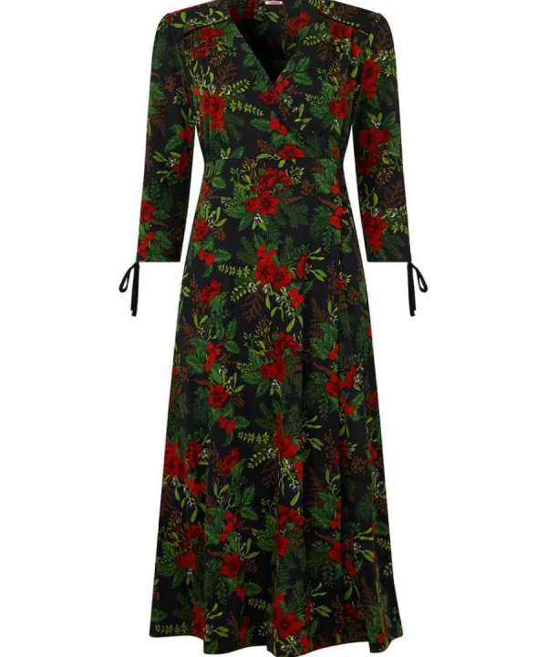 Outlet Joe Browns Festive Flora Jersey Dress Black