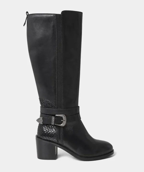 Outlet Joe Browns Gigi Premium Leather Rider Boots Black