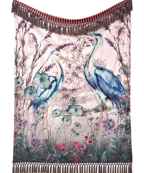 Clearance Joe Browns Harmonious Herons Reversible Throw Charcoal