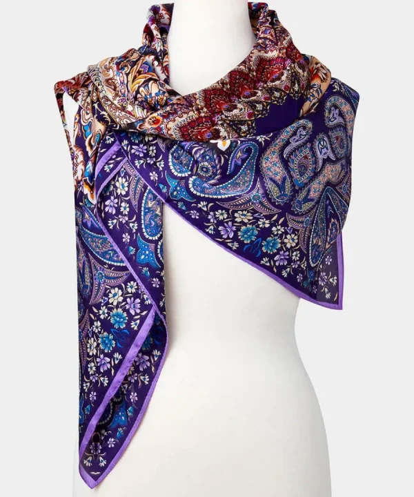 Hot Joe Browns Kaleidoscope Silky Scarf Purple