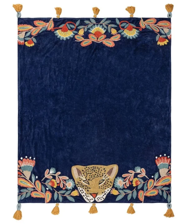 Discount Joe Browns Lavish Leopard Embroidered Throw Navy