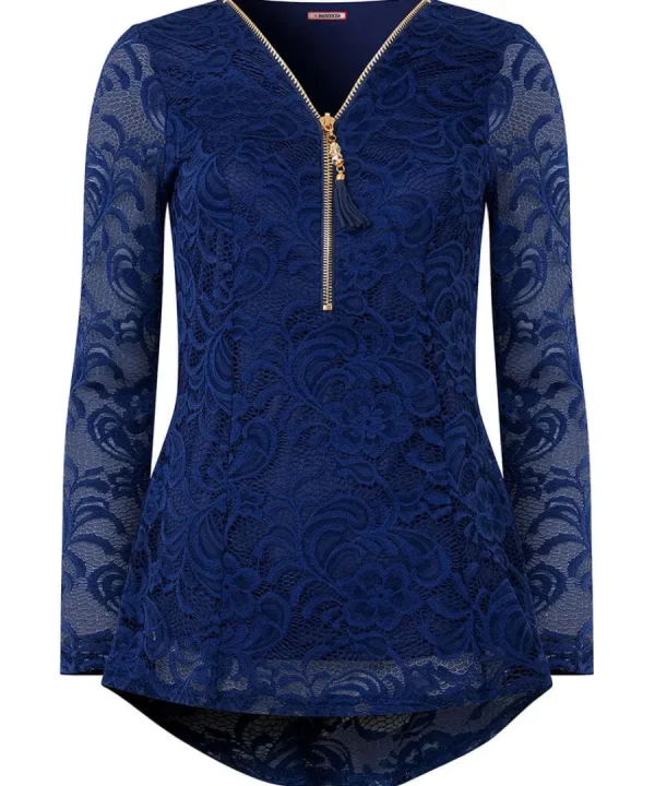 Best Sale Joe Browns Loretta Lace Zip Top Teal