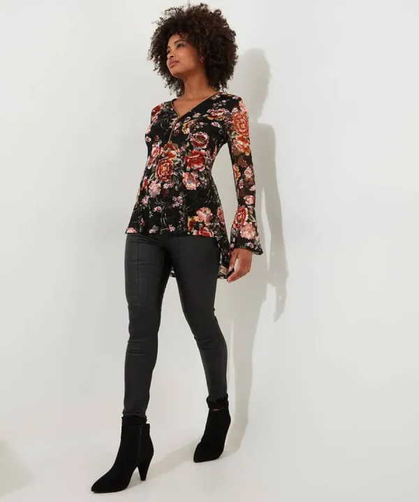 Store Joe Browns Macy Lace Zip Top Black