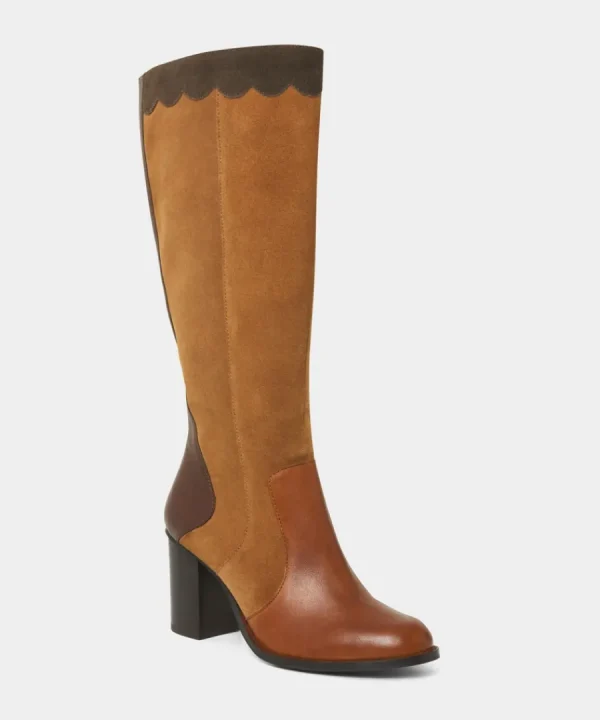 New Joe Browns Made You Look Suede Leather Boots Tan Multi
