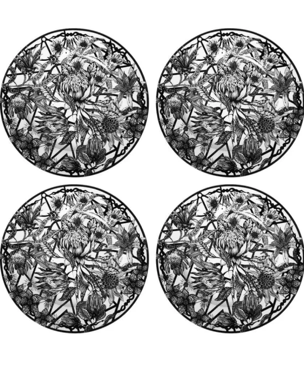 Fashion Joe Browns Magnificent Monochrome Floral Side Plates Black / White