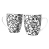 Hot Joe Browns Magnificent Monochrome Floral Mugs Black / White
