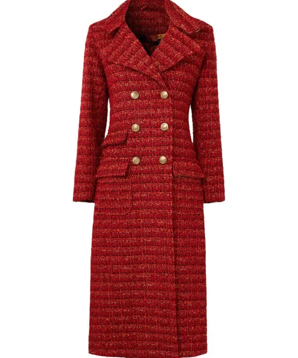Fashion Joe Browns Maya Tweed Maxi Coat Burnt Orange