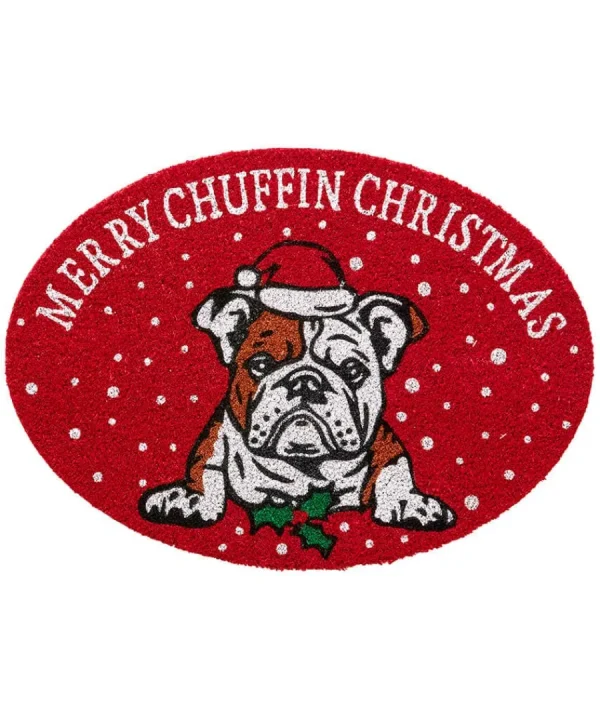 Outlet Joe Browns Merry Chuffin Christmas Bulldog Doormat Red