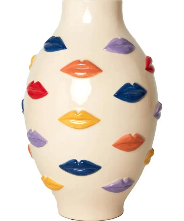 Cheap Joe Browns Pucker Up Pop Art Style Vase Cream