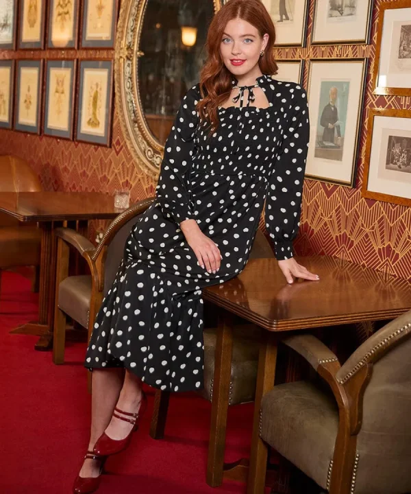 Shop Joe Browns Serena Spot Dress Black