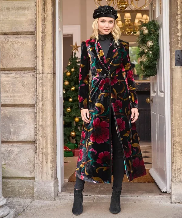 Cheap Joe Browns Statement Boutique Printed Velvet Coat Black