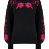 Cheap Joe Browns Stunning Florals Embroidered Jumper Black