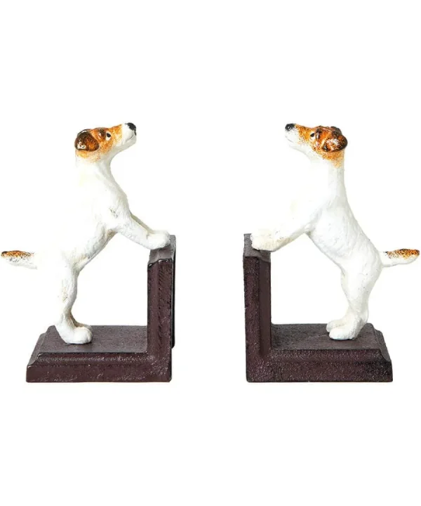 Outlet Joe Browns Terrific Terrier Pair Of Cast Iron Antique Bookends Brown