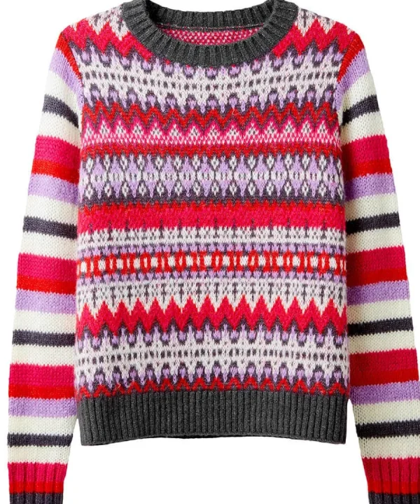 Hot Joe Browns Winter Brights Fairisle Jumper Pink