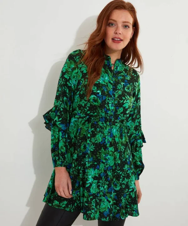 Outlet Joe Browns Winter Florals Tunic Dress Green