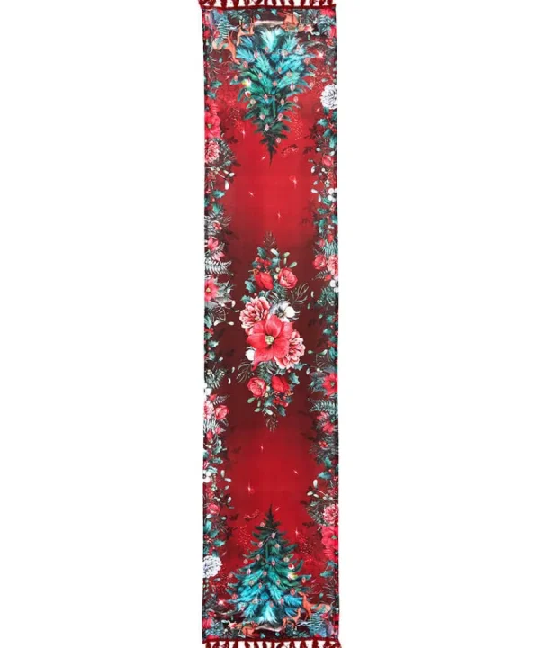 Store Joe Browns Wondrous Woodland Christmas Table Runner Red