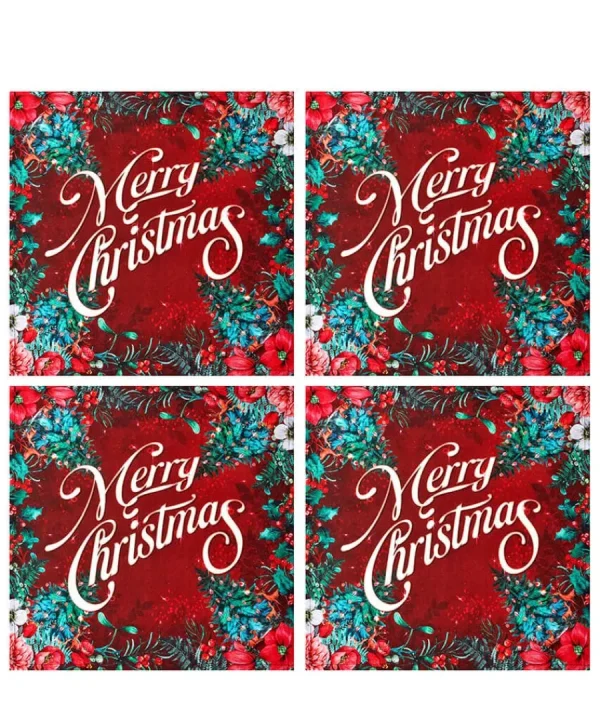 Shop Joe Browns Wondrous Woodland Pack Of 4 Christmas Cotton Napkins Red